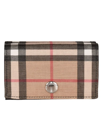 Shop Burberry Lark Check Continental Wallet In Black