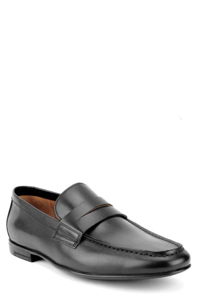 Shop Gordon Rush Connery Penny Loafer In Black Leather