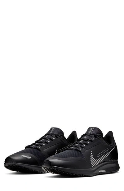 Shop Nike Air Zoom Pegasus 36 Shield Water Repellent Shoe In Black/ Black/ Metallic Silver