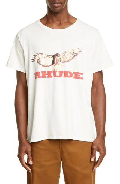 Shop Rhude Eagle Graphic T-shirt In White