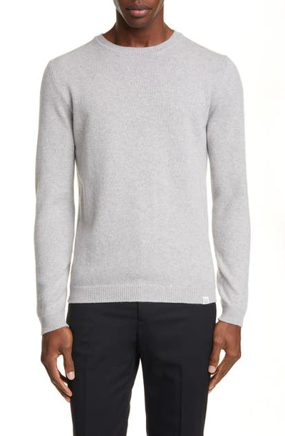 Shop Norse Projects Sigfred Lambswool Sweater In Light Grey Melange