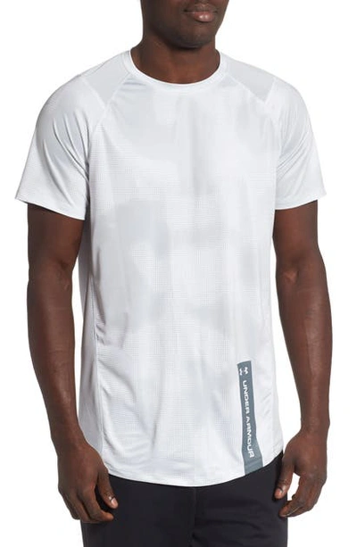 Shop Under Armour Printed Tee In Halo Grey/ Pitch Grey