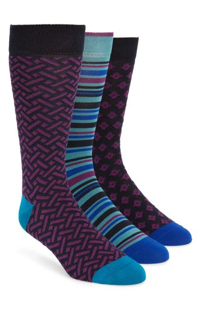 Shop Ted Baker 3-pack Socks In Blue Multi
