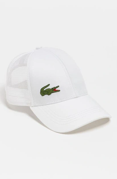 Shop Lacoste Trucker Hat - White