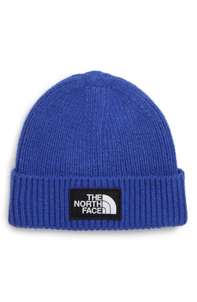 Shop The North Face Logo Cuffed Beanie In Blue
