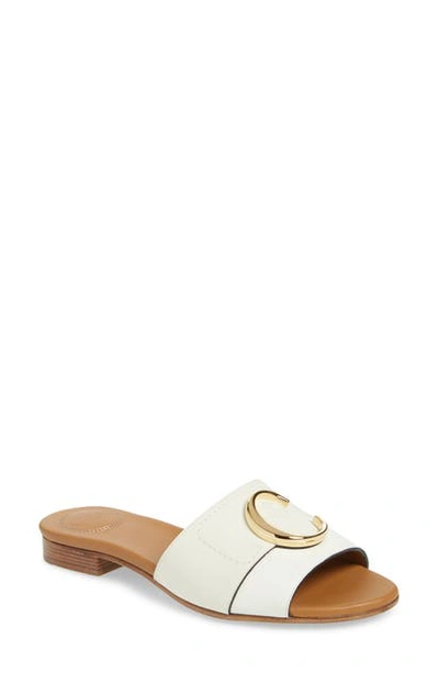 Shop Chloé Cstory Slide Sandal In White Leather