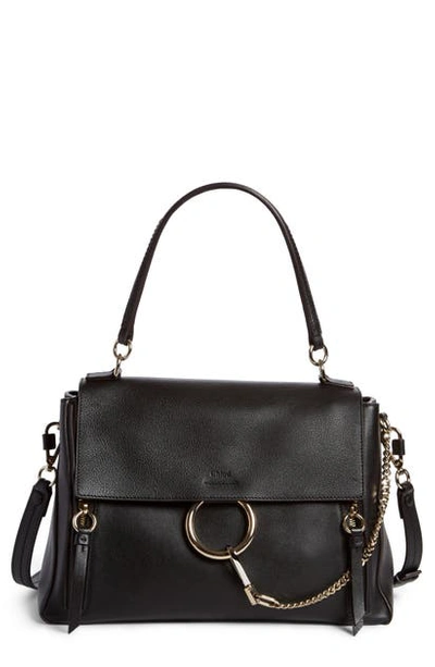 Shop Chloé Small Faye Day Leather Shoulder Bag In Black