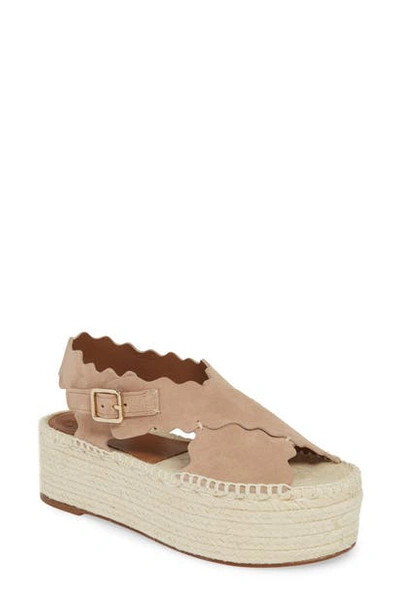 Shop Chloé Lauren Scalloped Flatform Sandal In Maple Pink