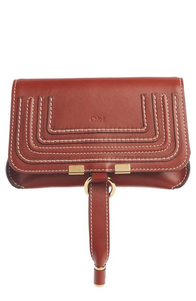 Shop Chloé Marcie Convertible Belt Bag In Brown/ Brown
