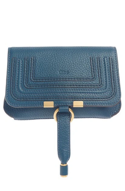 Shop Chloé Marcie Convertible Belt Bag In Navy Ink