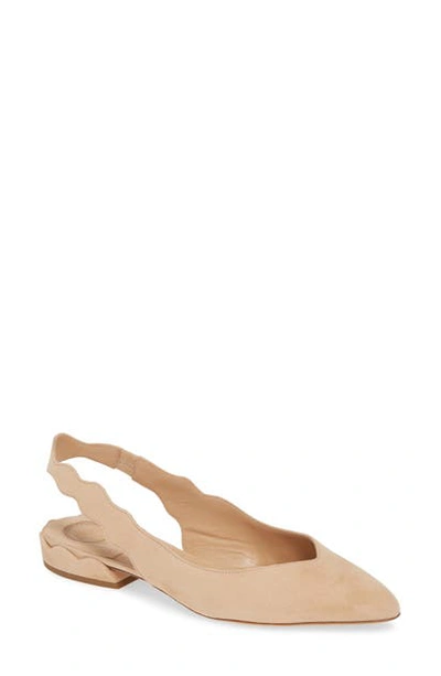 Shop Chloé Laurena Scalloped Slingback Flat In Reef Shell