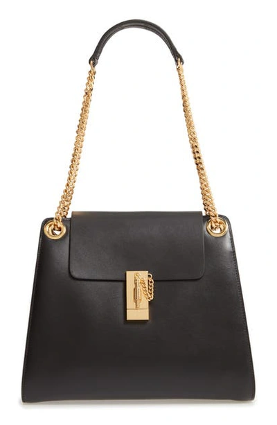 Shop Chloé Annie Medium Leather Shoulder Bag In Black