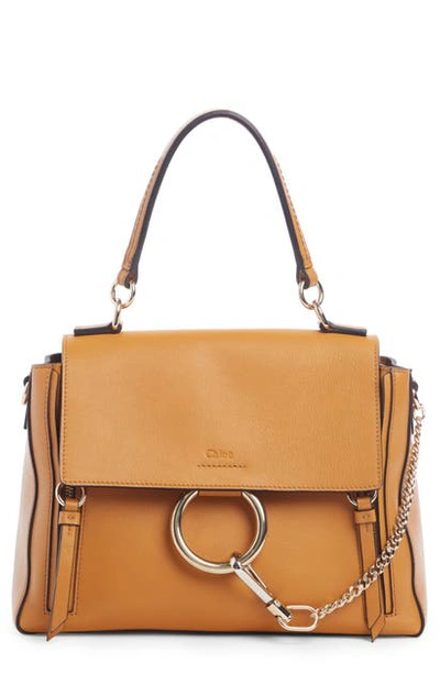 Shop Chloé Small Faye Day Leather Shoulder Bag In Autumnal Brown