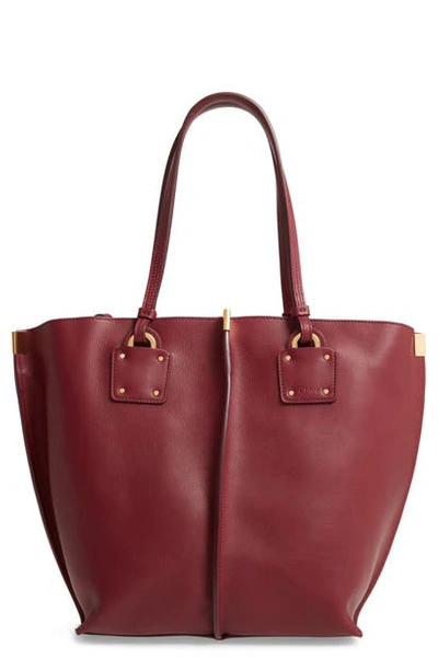 Shop Chloé Vick Leather Tote - Burgundy In Burnt Mahogany