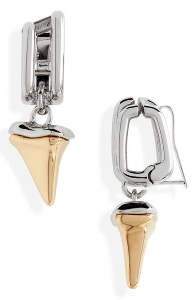 Shop Chloé Shark Tooth Earrings In Gold/ Palladium