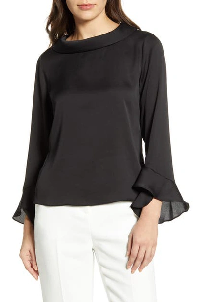 Shop Vince Camuto Bell Sleeve Blouse In Latte