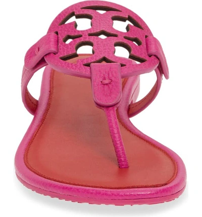 Shop Tory Burch Miller Flip Flop In Imperial Pink/ Brilliant Red