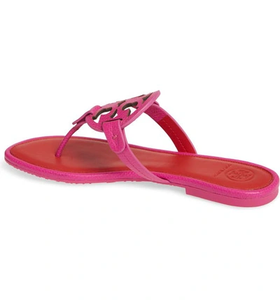 Shop Tory Burch Miller Flip Flop In Imperial Pink/ Brilliant Red