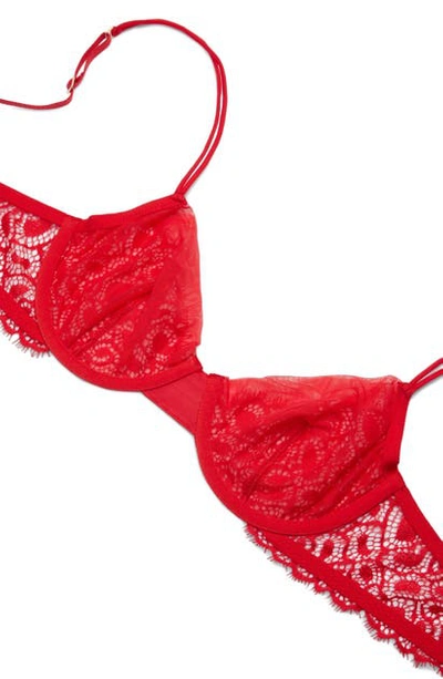 Shop La Perla Apollonia Underwire Balconette Bra In Red