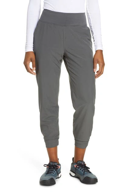 Shop Patagonia Happy Hike Lined Studio Pants In Fge Forge Grey