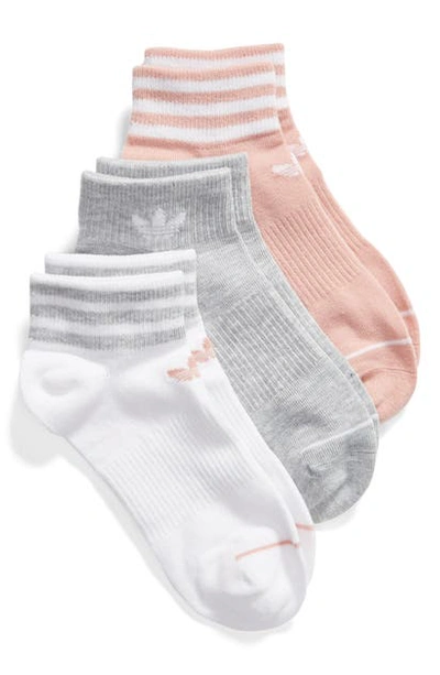 Shop Adidas Originals Adidas 3-pack Ankle Socks In Light Pink