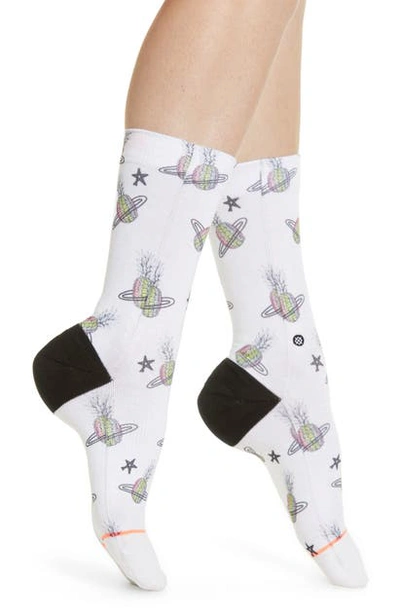 Shop Stance Pineapple Planet Crew Socks In White