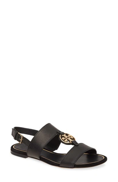 Shop Tory Burch Miller Two-strap Sandal In Perfect Black / Gold