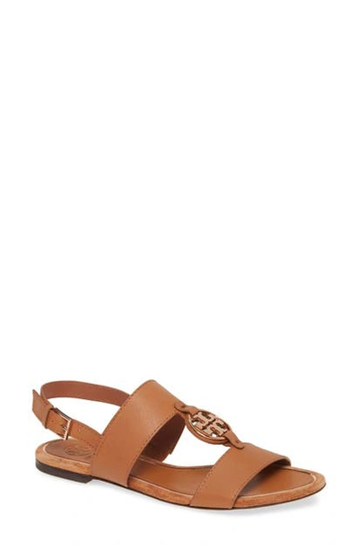 Shop Tory Burch Miller Two-strap Sandal In Tan / Rose Gold