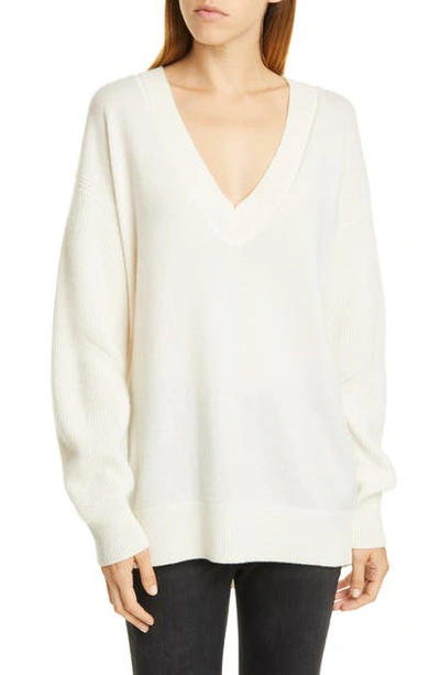 Shop Rag & Bone Logan V-neck Cashmere Sweater In Ivory