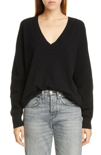 Shop Rag & Bone Logan V-neck Cashmere Sweater In Black