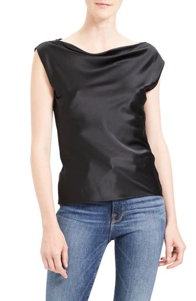 Shop Theory Drape Neck Top In Black