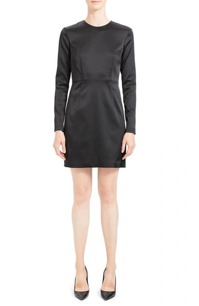 Shop Theory Long Sleeve Sheath Dress In Black