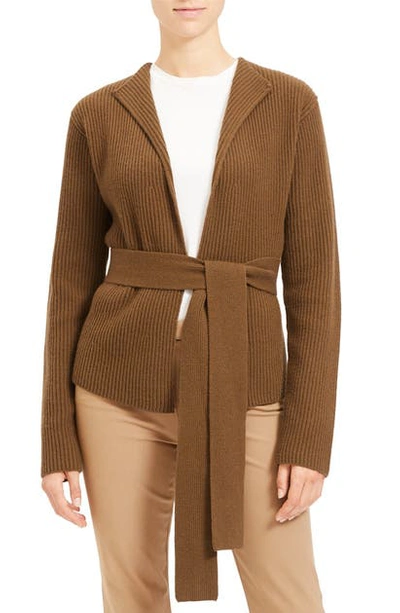 Shop Theory Felted Cardigan Jacket In Camel