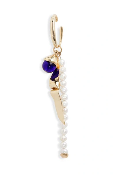 Shop Faris Soiree Ear Cuff In Bronze / Blue Glass / Pearl