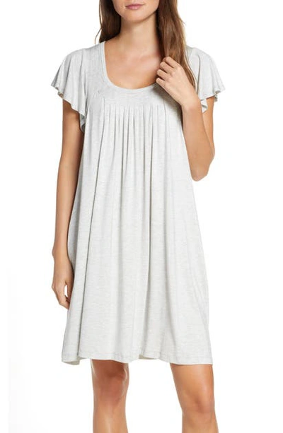 Shop Papinelle Flutter Sleeve Nightgown In Grey Marl