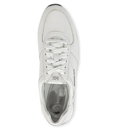 Shop Michael Michael Kors Allie Leather Trainers In White