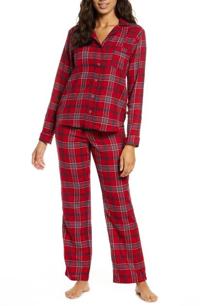 Shop Ugg Raven Flannel Pajamas In Chili Pepper Plaid