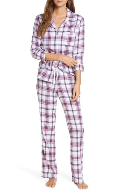 Shop Ugg Raven Flannel Pajamas In White Multi Plaid