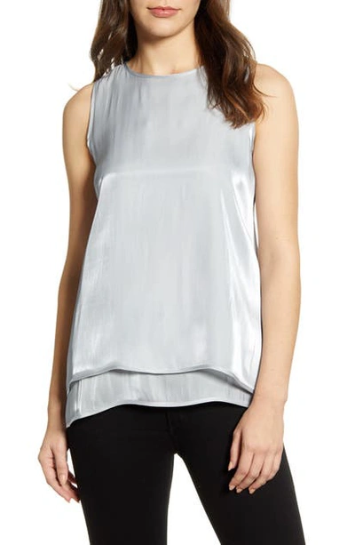 Shop Vince Camuto Double Layer Sleeveless Top In Silverstone