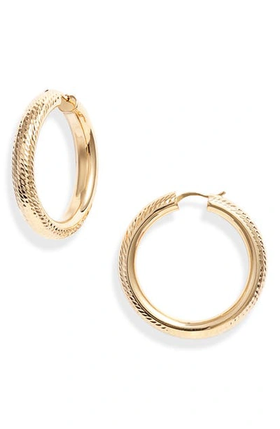 Shop Argento Vivo Faceted Chunky Hoop Earrings In Gold