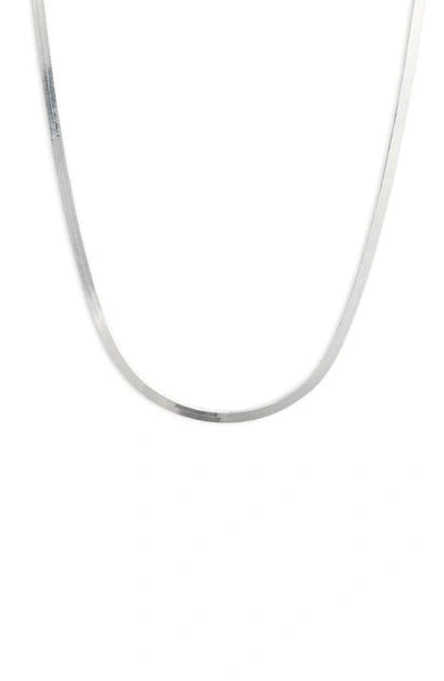 Shop Argento Vivo Herringbone Chain Necklace In Silver