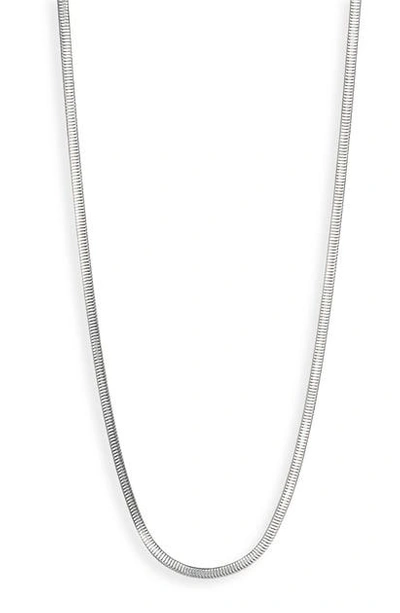 Shop Argento Vivo Long Herringbone Chain Necklace In Silver