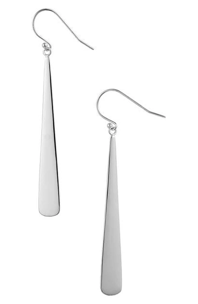 Shop Argento Vivo Flair Linear Drop Earrings In Silver