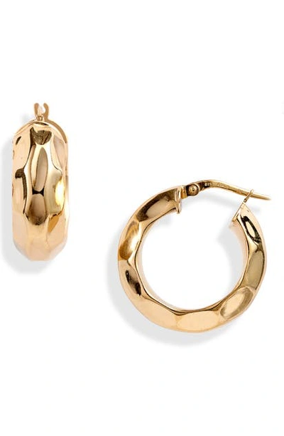 Shop Argento Vivo Faceted Hoop Earrings In Gold