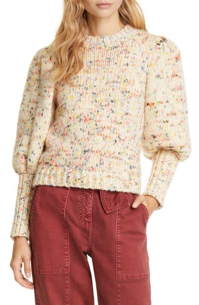 Shop Ulla Johnson Moxie Balloon Sleeve Wool Sweater In Mixte Mix