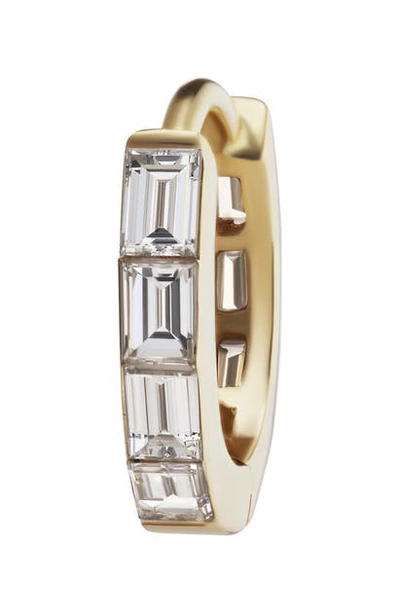 Shop Maria Tash Invisible Baguette Diamond Eternity Clicker Earring In Yellow Gold/ Diamond