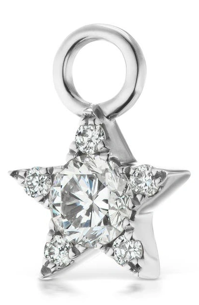 Shop Maria Tash Diamond Star Earring Charm In White Gold/ Diamond