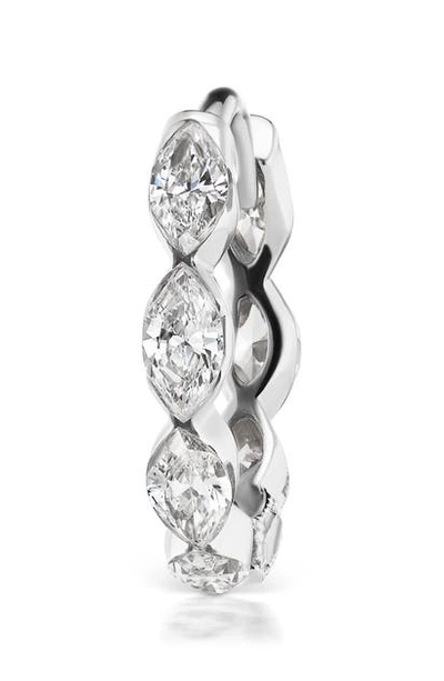 Shop Maria Tash Marquise Diamond Invisible Huggie Earring In White Gold/ Diamond