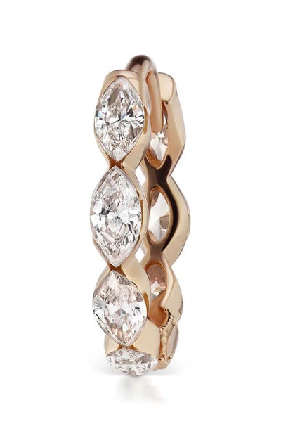 Shop Maria Tash Marquise Diamond Invisible Huggie Earring In Rose Gold/ Diamond