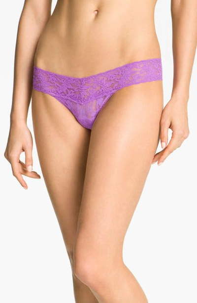 Shop Hanky Panky Signature Lace Low Rise Thong In Sweet Berry